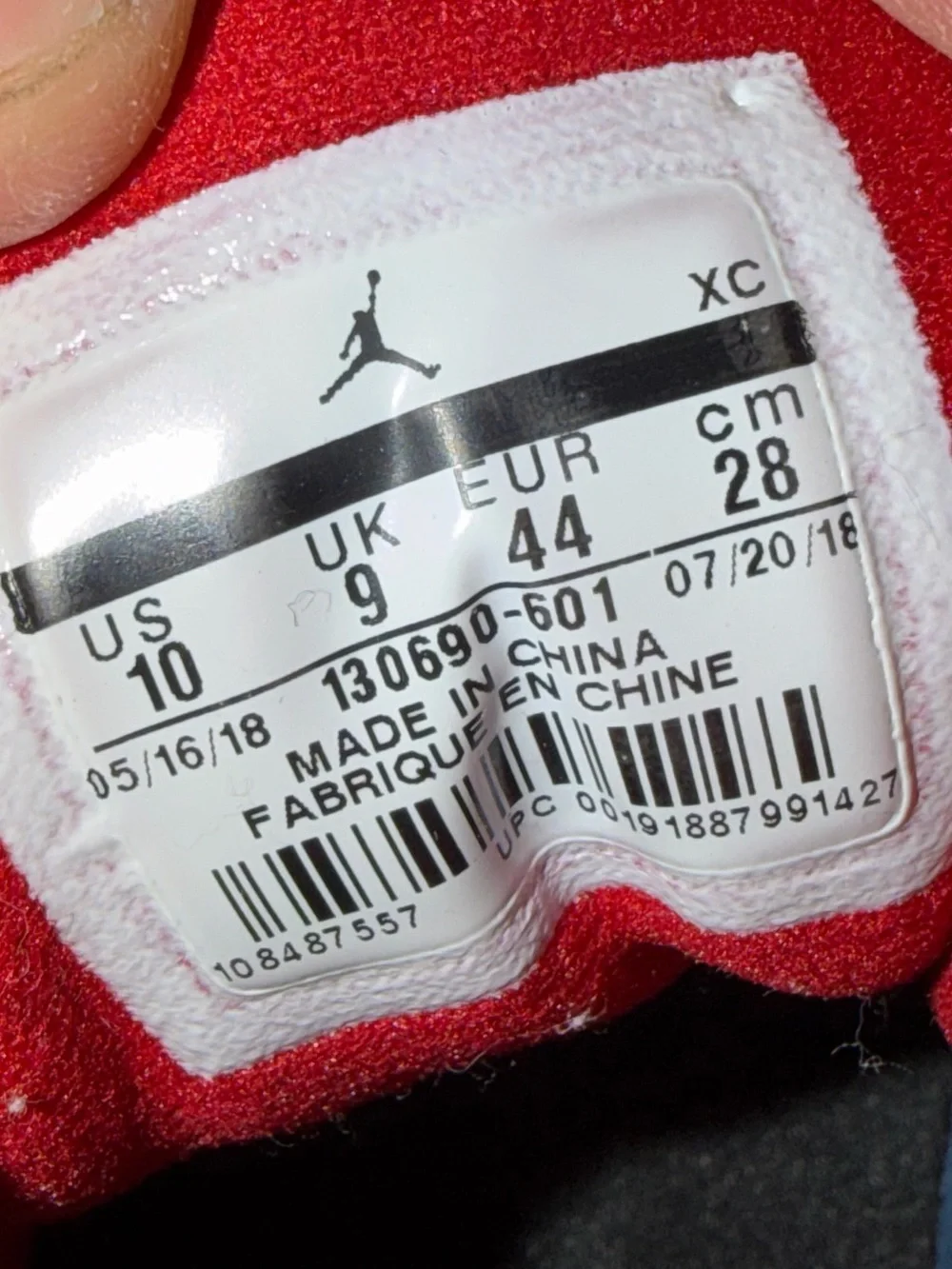 Size 10 - Jordan 12 Retro Gym Red 2018 - 130690-501 - Use With Box -